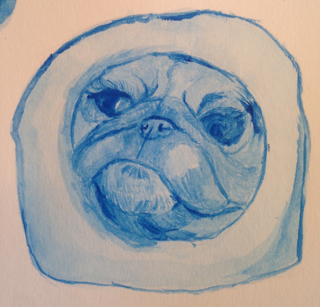 Blue pug bread