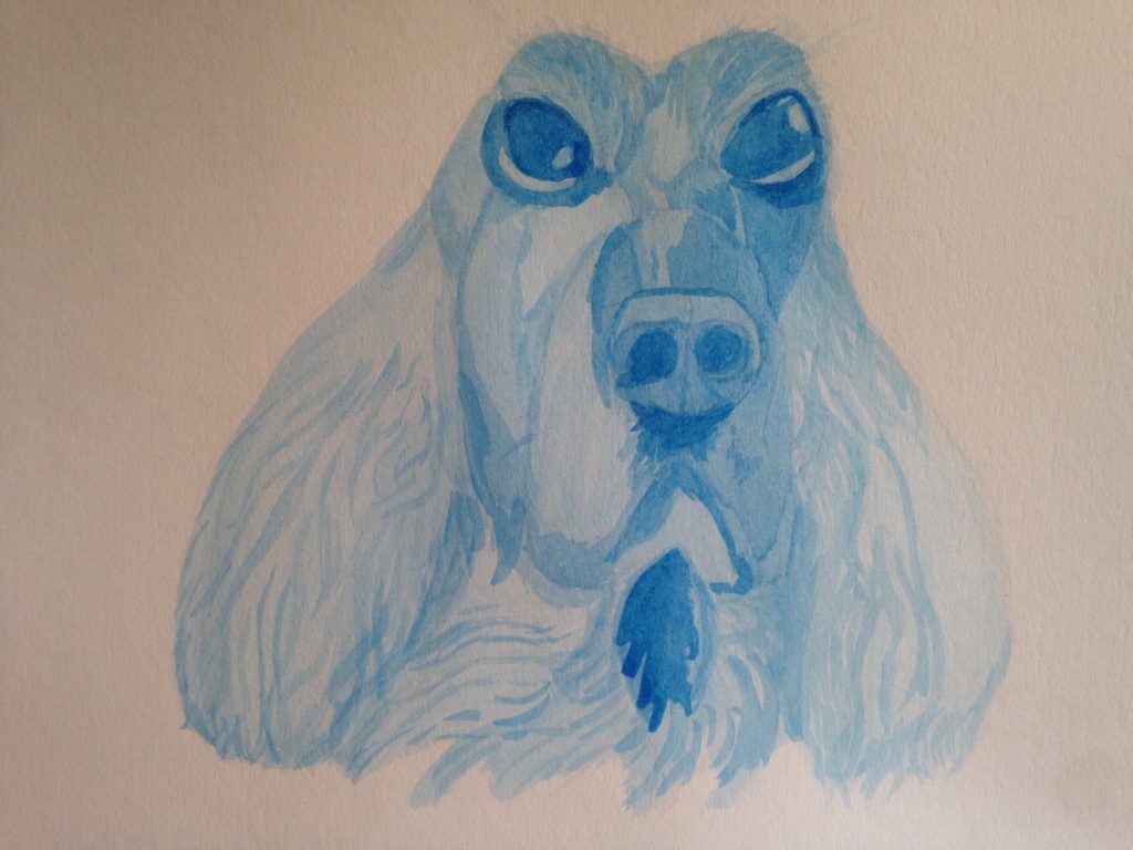 toffee in watercolor